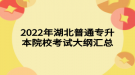 2022年湖北普通專升本院?？荚嚧缶V匯總