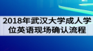 2018年武漢大學(xué)成人學(xué)位英語考試現(xiàn)場確認(rèn)流程