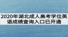 2020年湖北成人高考學(xué)位英語成績查詢?nèi)肟谝验_通