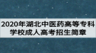 2020年湖北中醫(yī)藥高等專科學校成人高考招生簡章