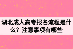 湖北成人高考報(bào)名流程是什么？注意事項(xiàng)有哪些