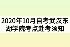 2020年10月自考武漢東湖學(xué)院考點赴考須知