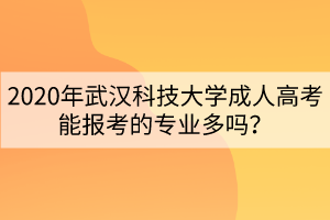 2020年武漢科技大學(xué)成人高考能報考的專業(yè)多嗎？