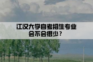 江漢大學(xué)自考招生專業(yè)會(huì)不會(huì)很少？