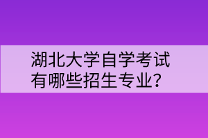 湖北大學(xué)自學(xué)考試有哪些招生專業(yè)？