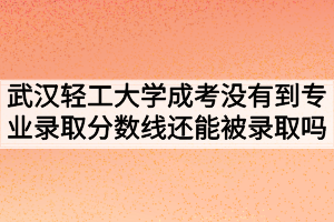 武漢輕工大學(xué)成人高考沒有到專業(yè)錄取分?jǐn)?shù)線還能被錄取嗎？