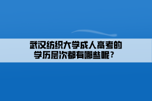 武漢紡織大學成人高考的學歷層次都有哪些呢？