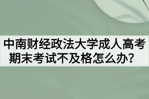 中南財經(jīng)政法大學(xué)成人高考期末考試不及格怎么辦？