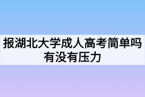 報(bào)湖北大學(xué)成人高考簡(jiǎn)單嗎有沒(méi)有壓力