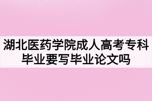 湖北醫(yī)藥學(xué)院成人高考?？飘厴I(yè)要寫畢業(yè)論文嗎？