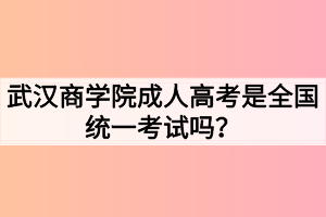 武漢商學(xué)院成人高考是全國統(tǒng)一考試嗎？