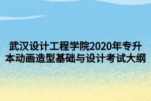 武漢設(shè)計(jì)工程學(xué)院2020年專升本動(dòng)畫(huà)造型基礎(chǔ)與設(shè)計(jì)考試大綱