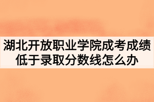 湖北開放職業(yè)學(xué)院成考成績(jī)低于錄取分?jǐn)?shù)線怎么辦