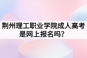 荊州理工職業(yè)學院成人高考是網(wǎng)上報名嗎？