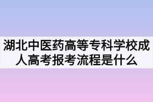 湖北中醫(yī)藥高等專科學(xué)校成人高考報(bào)考流程是什么