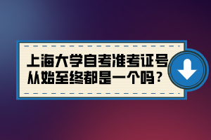 上海大學自考準考證號從始至終都是一個嗎？