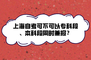 上海自考可不可以?？贫巍⒈究贫瓮瑫r兼報？