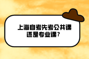 上海自考先考公共課還是專業(yè)課？