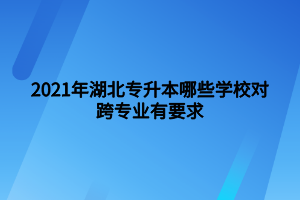 2021年湖北專升本哪些學校對跨專業(yè)有要求