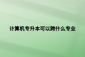 計(jì)算機(jī)專升本可以跨什么專業(yè)