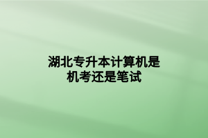 湖北專(zhuān)升本計(jì)算機(jī)是機(jī)考還是筆試