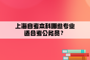 上海自考本科哪些專業(yè)適合考公務(wù)員？