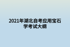 2021年湖北自考應(yīng)用寶石學(xué)考試大綱