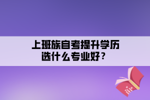 上班族自考提升學(xué)歷選什么專業(yè)好？