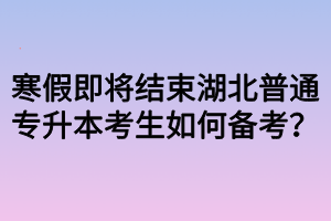 寒假即將結(jié)束湖北普通專升本考生如何備考？