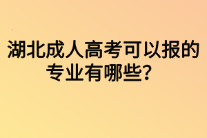 湖北成人高考可以報(bào)的專業(yè)有哪些？