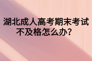 湖北成人高考期末考試不及格怎么辦？