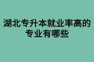 湖北專升本就業(yè)率高的專業(yè)有哪些？