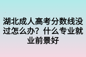 湖北成人高考分數(shù)線沒過怎么辦？什么專業(yè)就業(yè)前景好