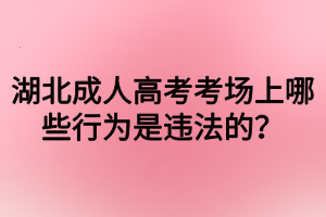 湖北成人高考考場上哪些行為是違法的？