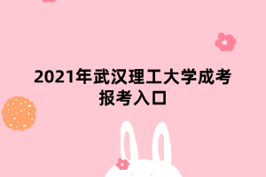 2021年武漢理工大學(xué)成考報考入口