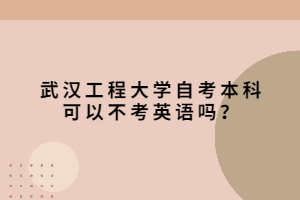 武漢工程大學(xué)自考本科可以不考英語嗎？