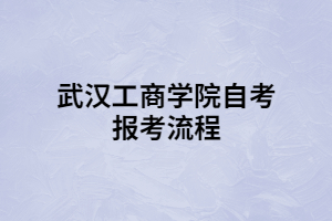 武漢工商學院自考報考流程