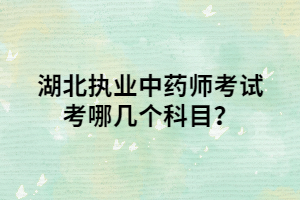 湖北執(zhí)業(yè)中藥師考試考試哪幾個(gè)科目？