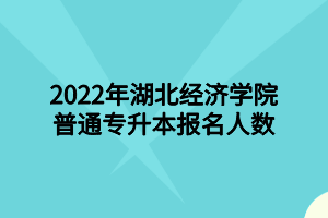 2022年湖北經(jīng)濟學(xué)院普通專升本報名人數(shù)